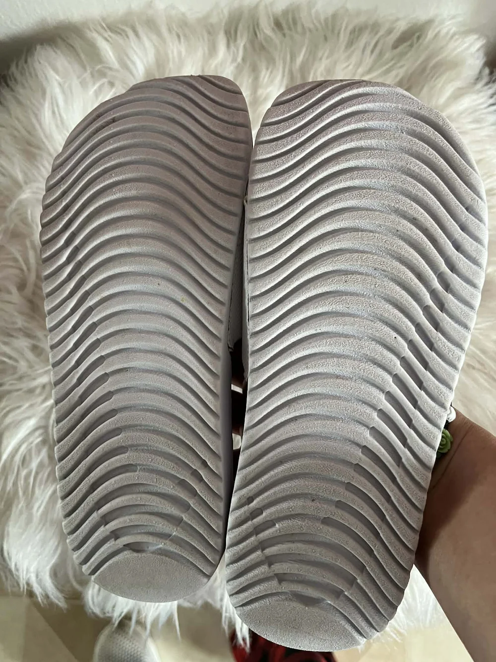 Nike Black and White Slide Sandals with Swoosh Strap